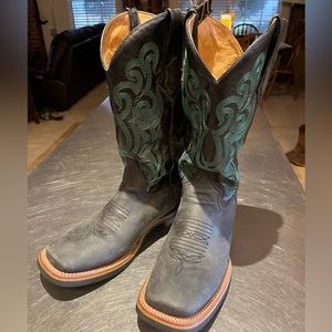 Men’s Ferrini, black sueded leather boots 9D